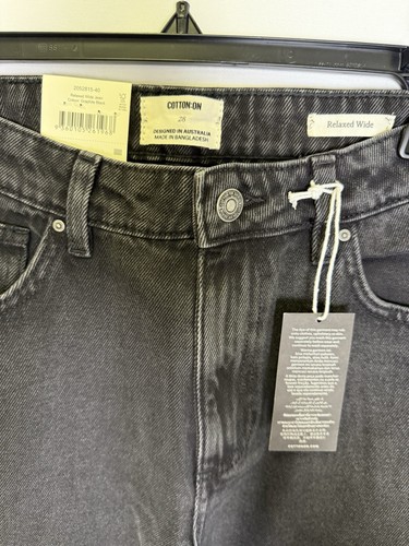 Cotton On Relaxed Wide Leg Jeans - Black - Size 28/US6 *NWT* - Picture 4 of 4