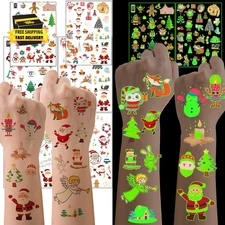 Christmas Party Favors for Kids - 128PCS Luminous Christmas Tattoos Glow in the 