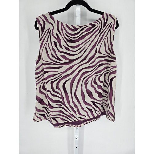 Dana Kay Women's Sleeveless Purple Zebra Polyester Round Neck Size 16W - Picture 3 of 3