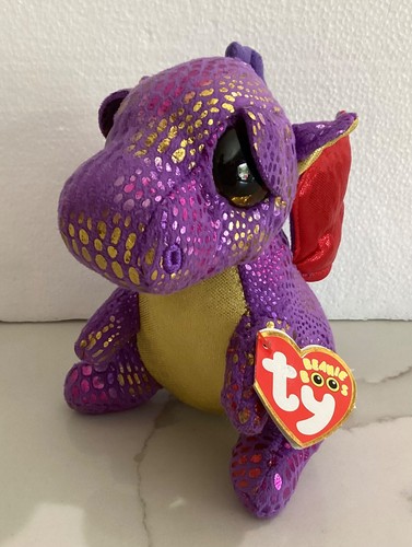 Ty Spectra Purple Dragon Beanie Boo - Michael’s Exclusive 6" RETIRED/NEW