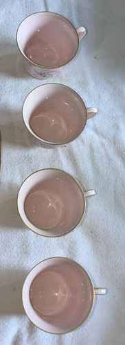 Vintage NORITAKE BRIDAL ROSE Pink LARGE OVAL SERVING PLATTER w/ 3 SAUCERS 4 CUPS - Picture 4 of 14