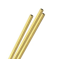 3-Pack Brass Round Tube, 3mm OD 0.5mm Thick 200mm Length Straight Pipe Tubing