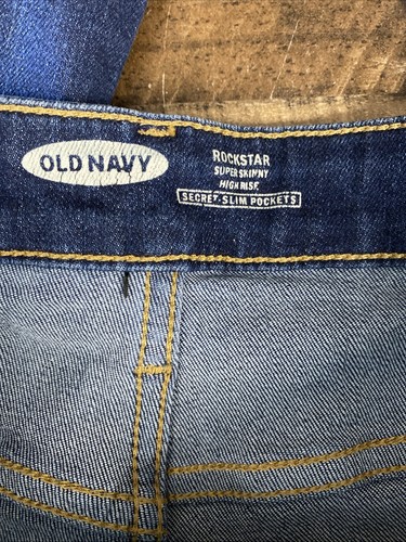 Womens Old Navy Jeans Rockstar Super Skinny High Rise Stretch Denim Size 14 - Picture 7 of 11