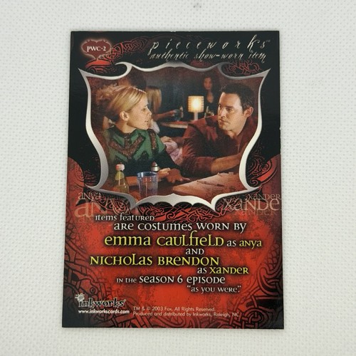 Buffy Connections Pieceworks Costume card Anya | Xander PWC-2 Caulfield/Brendan - Picture 2 of 2
