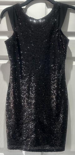 Black sequin bodycon dress. Size 12. New with tags. Sequins both sides. - Picture 2 of 2