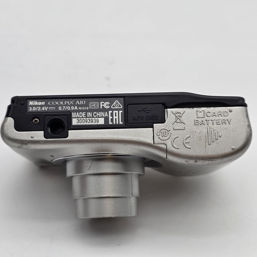 Nikon Coolpix A10 16.1MP 5x Point Shoot Silver Compact Digital Camera Works Part - Picture 13 of 17