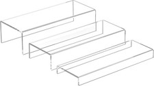 Rectangular Acrylic Display Risers Stands 3pcs, Dessert Table Clear