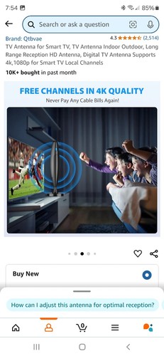 TV Antenna for Smart TV, TV Indoor Outdoor, Long Range Reception HD New In Box - Afbeelding 6 van 8