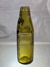 60670 Old Vintage Antique Glass Bottle Mineral Patent Amber Codd Wellingborough
