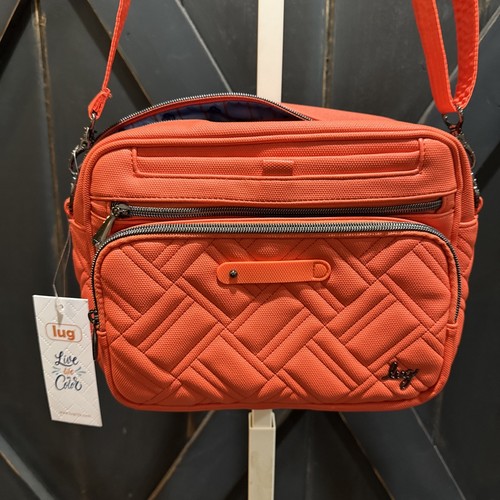 Lug Carousel XL Matte Quilted Crossbody Bag Purse in Papaya - NWT - Picture 3 of 14