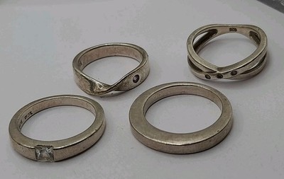 4x Sterling 925 Silber Ringe