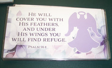 2026 2027 "will cover you" Monthly calendar 3 x 6 with vinyl cover Purple angel