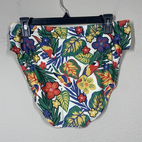 ModCloth XL The Franky High Waisted Bikini Bottom Swimwear Green Floral Jungle - Picture 3 of 10