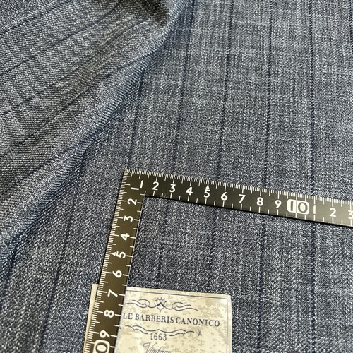 Vitale Barberis Canonico VINTAGE Suiting Fabric 3.0m - Wool Cotton - Blue-Grey - Picture 7 of 14
