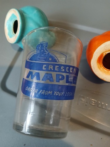 Lot Of 3 Antique Crescent Mapleine Teal Blue Red Jars Salt Pepper Shaker VTG MCM - Bild 3 von 9