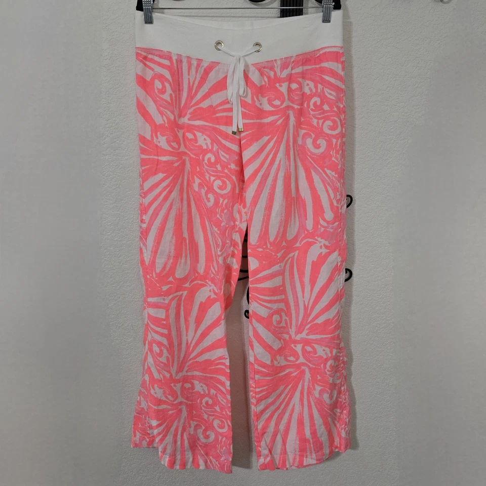 Pantalones Lilly Pulitzer The Beach 32" Rosa Sun Ray Shimmy Grandes Foto 3 de 4