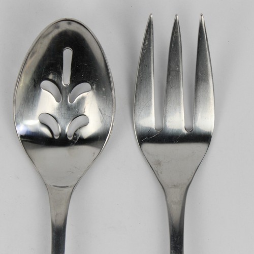 5 Pcs Splendide Danica Serving Set Stainless Steel Satin Finish Spoons & Forks - Picture 3 of 5
