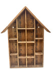 VIntage Rulers Handmade Wood Shaped House Knick Knack Display Shelf