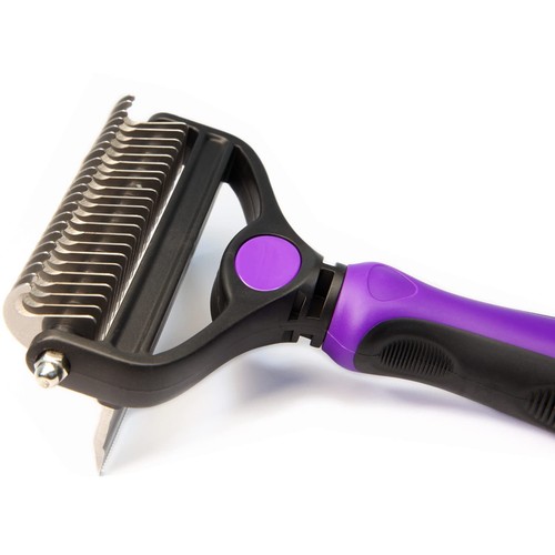 Pet Deshedding & Grooming Brush - Double Sided Design for Dogs & Cats - Under... - Picture 2 of 5