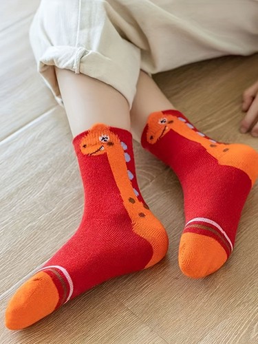 5 Pairs Toddler Baby Socks Dinosaur Cute Socks Comfortable Kids Socks 14-16cm - Picture 13 of 16