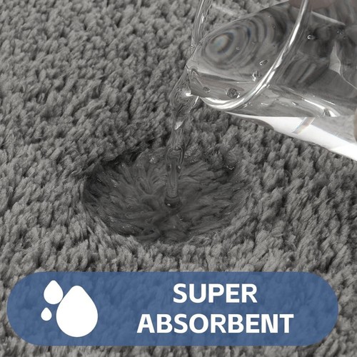 Saugfähige Toilettenmatte, rutschfeste extra weiche Badezimmer Fußmatte, Mikrofaser Grippe - Bild 4 von 7