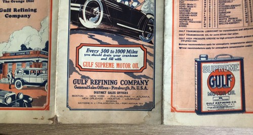 Antique 1929 Gulf Gas Advertising Road Map | Pennsylvania Service Station  | Oil - Picture 11 of 18
