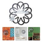 Flower Welcome Sign Iron Wall Hanging Decor Flower Front Porch Door Decor