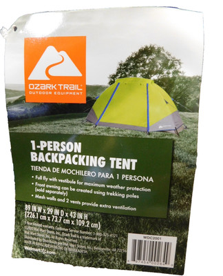 Ozark Trail WDC2001  1-Person Backpacking Tent-89'' W X 29''D X 43'' H