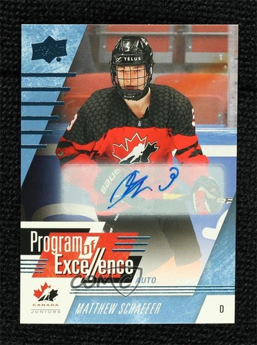 2024 Team Canada Juniors Program of Excellence Signatures Matthew Schaefer Auto
