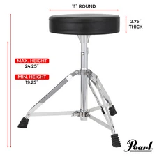 Pearl Roadshow 11" Drum Throne – Brand New, Durable, and Comfortable - NEW
