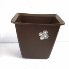 Vintage Brown Rubbermaid Vanity Wastebasket Trash Can #2952 White Flowers