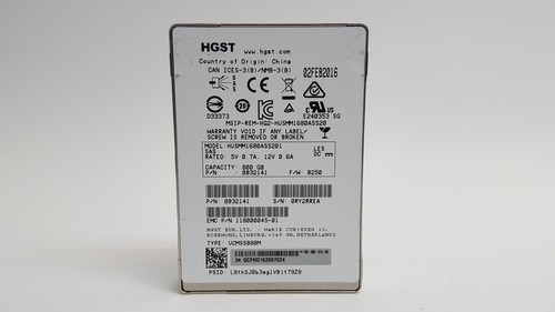 HGST EMC HUSMM1680ASS201 800 GB SAS 3 2.5 in Solid State Drive - Afbeelding 1 van 3