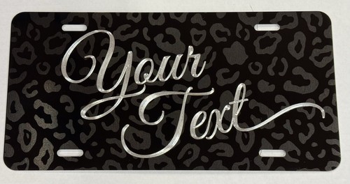 Custom Personalized Text Diamond Etched Leopard Print License Plate Car Tag - Bild 9 von 9