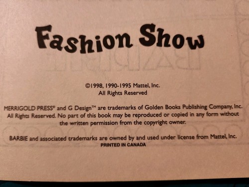 Vintage 1998 Mattel Barbie Fashion Show Malbuch - Bild 4 von 11