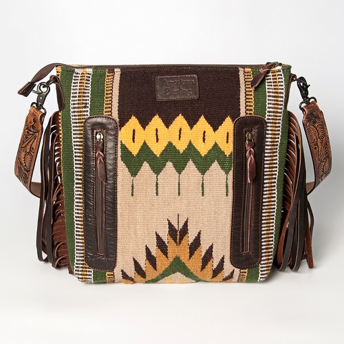 AD American Darling Signature Crossbody Hand Tooled Saddle Blanket Genuine - Picture 5 of 6