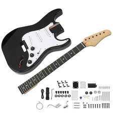 DIY 6 String ST Style Electric Guitar Kits with Mahogany Body, Maple Neck