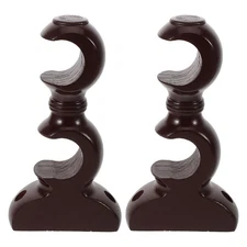  2pcs Wood Double Window Curtain Brackets For 1.1 Inch 28mm Rods Holder