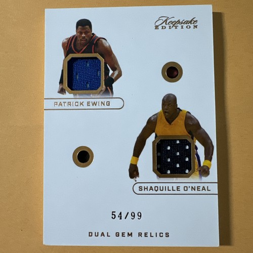 Shaq O’ Neal/Patrick Ewing Keepsake Edition Dual Gem Relic/Jersey 54/99🔥🔥🏀