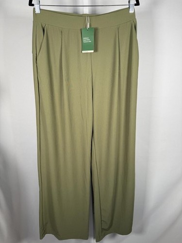 Halara Flex High Waist Body Sculpt Waist-Slim Wide Leg Micro Waffle Work Pants-L - Picture 2 of 15