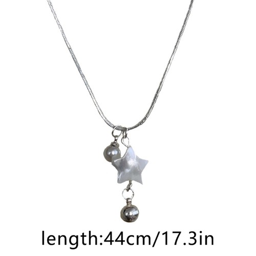 Temperament Pearls Star Pendant Necklace Simple Y2K Collar Necklaces Jewelry - Picture 8 of 8