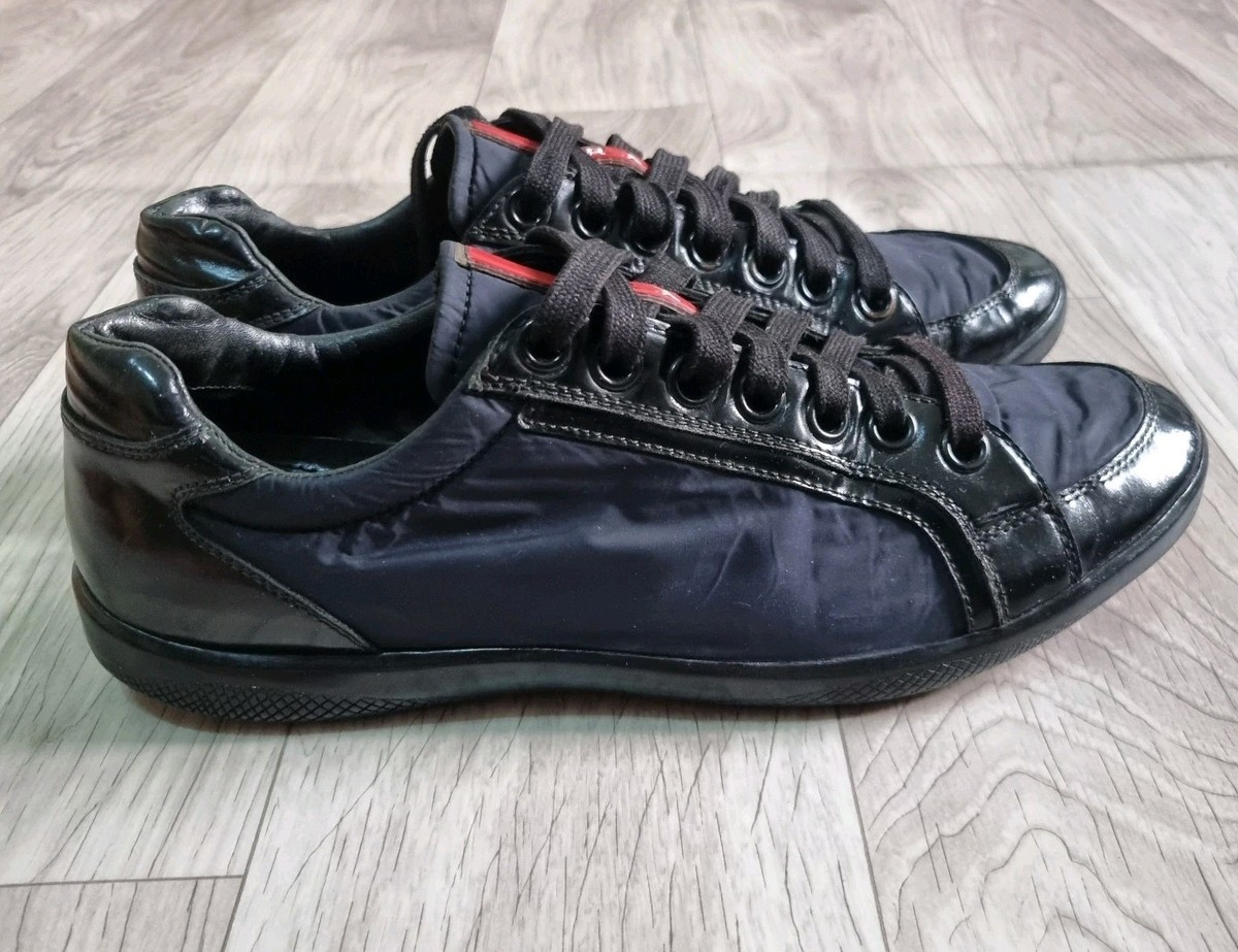 プラダPRADA 靴 7インチ（41） Prada Blue/Black Leather and