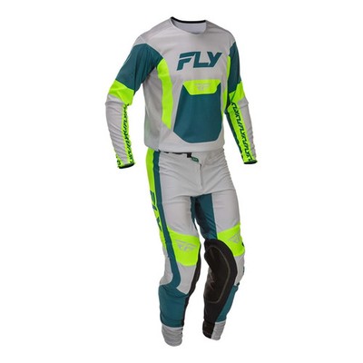 Fly Racing Lite Gear Set - Grey/Lime/Teal -SZ Medium 379-723M + SZ32 379-73332