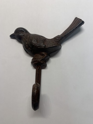 Vogel Wandhaken Rotkehlchen Gusseisen Schlüssel Handtuch Kleiderbügel Rustikal Antik Stil Braun