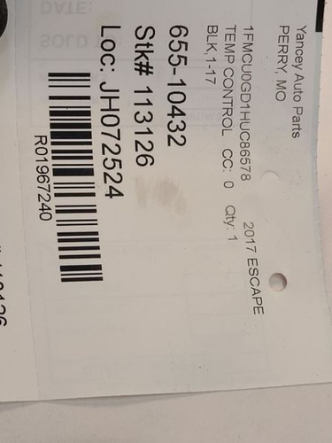 17 FORD ESCAPE Temperature Control Front Automatic Temperature Control  - Picture 11 of 12