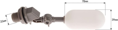 1/2" Float Ball Valve Automatic Fill Feed Humidifier Tank Pond 1PC, White - Picture 3 of 9