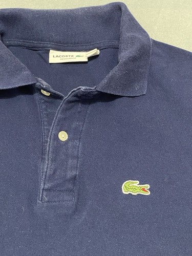 Mens Lacoste Blue Short Sleeve Classic Fit Polo Shirt Sz 7 US XL Authentic - Picture 7 of 9