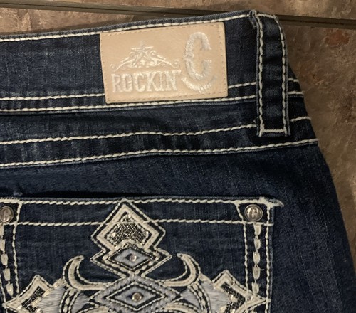 Damen Rockin' C Western Wear Denim Jeans Easy Fit Boot Cut Gr. 34 #1444 - Bild 5 von 13