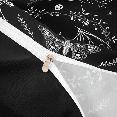 Motte Bettbezug Twin Size, Gothic Kaninchen Tier Schädel Bettwäsche Set 2 Stck. für Ki... - Bild 5 von 7