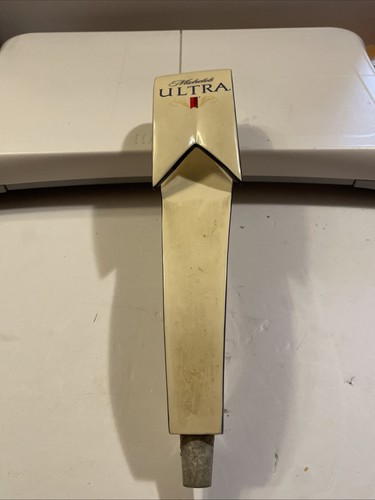 Michelob Ultra Beer Tap Tall White Ribbon Handle 12”