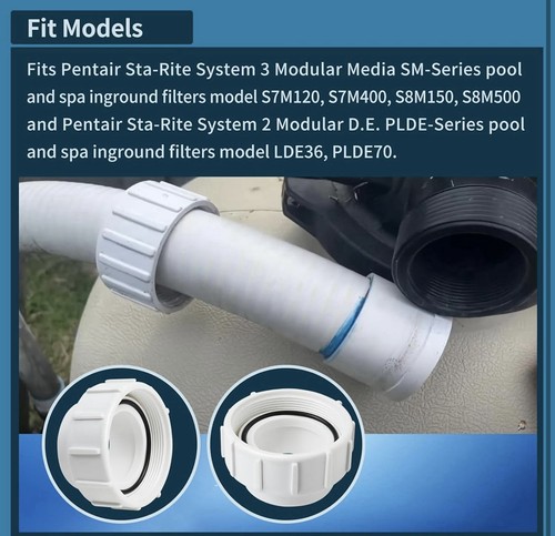 PKG188 Halbverschraubung Adapter 2 Zoll Nennmaß Verbinder Innendurchmesser 2,38 Zoll Co - Bild 5 von 6